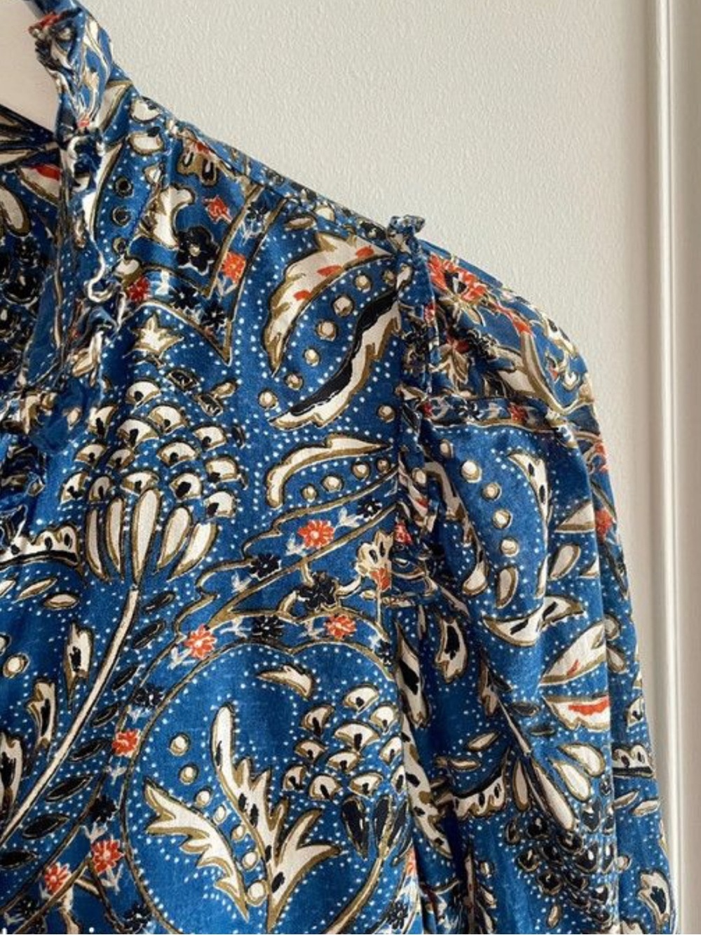 Sezane cotton Mackenzie shirt in western ranch print nwot size 36 - Picture 6 of 6
